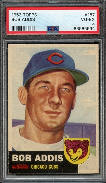 1953 TOPPS 157 BOB ADDIS PSA VG-EX 4