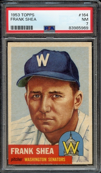 1953 TOPPS 164 FRANK SHEA PSA NM 7