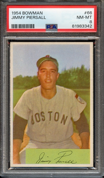 1954 BOWMAN 66 JIMMY PIERSALL PSA NM-MT 8