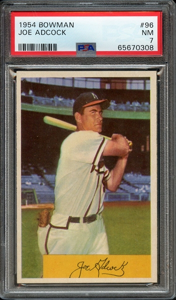 1954 BOWMAN 96 JOE ADCOCK PSA NM 7