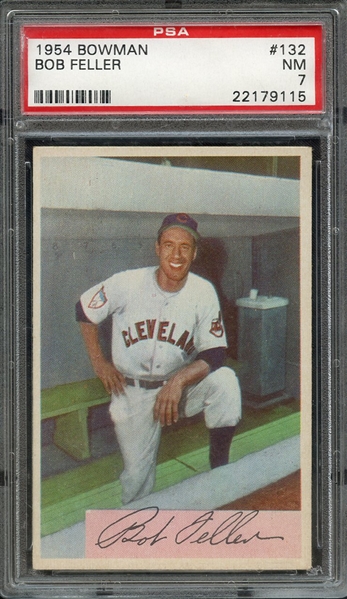 1954 BOWMAN 132 BOB FELLER PSA NM 7