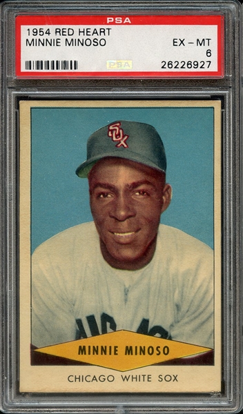 1954 RED HEART MINNIE MINOSO PSA EX-MT 6