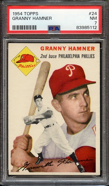 1954 TOPPS 24 GRANNY HAMNER PSA NM 7