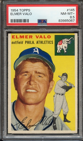 1954 TOPPS 145 ELMER VALO PSA NM-MT+ 8.5