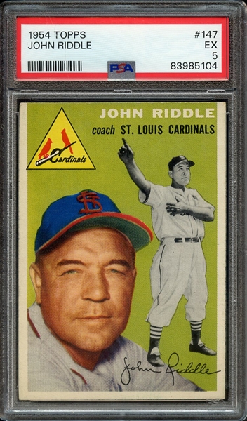 1954 TOPPS 147 JOHN RIDDLE PSA EX 5