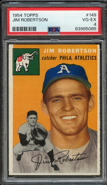 1954 TOPPS 149 JIM ROBERTSON PSA VG-EX 4