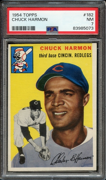 1954 TOPPS 182 CHUCK HARMON PSA NM 7