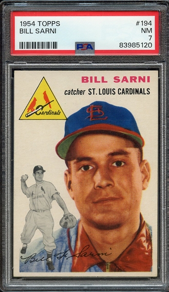 1954 TOPPS 194 BILL SARNI PSA NM 7