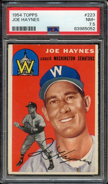 1954 TOPPS 223 JOE HAYNES PSA NM+ 7.5