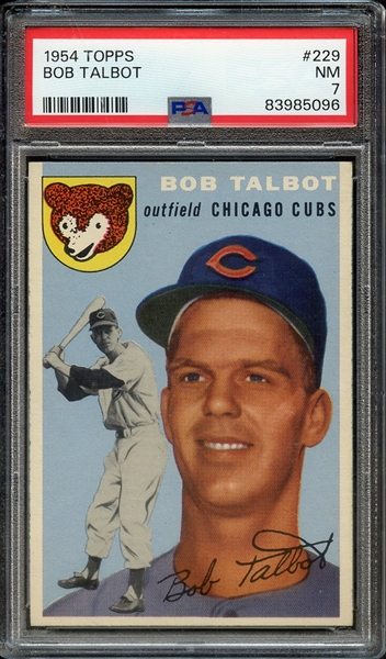 1954 TOPPS 229 BOB TALBOT PSA NM 7