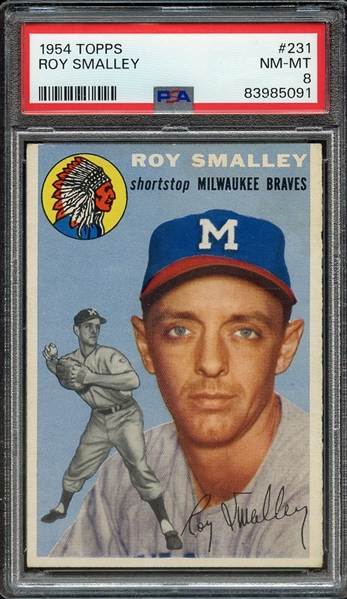 1954 TOPPS 231 ROY SMALLEY PSA NM-MT 8