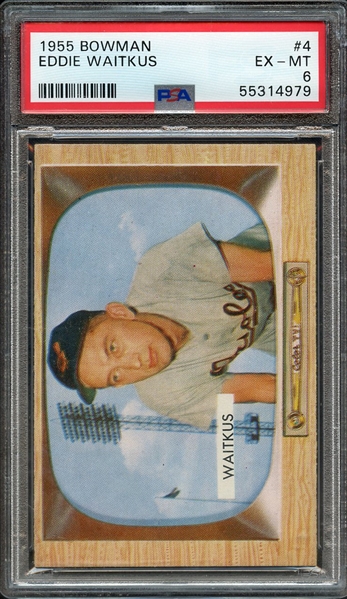 1955 BOWMAN 4 EDDIE WAITKUS PSA EX-MT 6