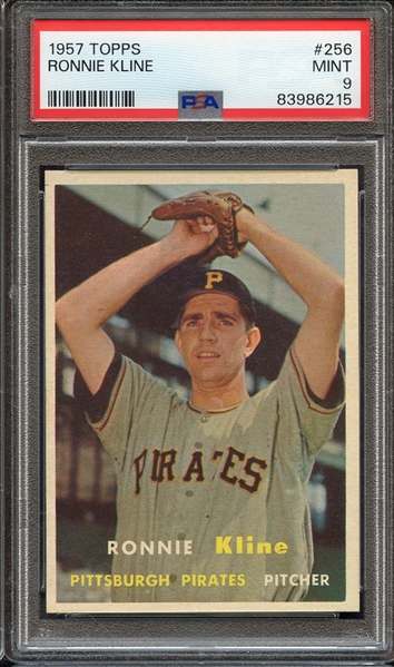 1957 TOPPS 256 RONNIE KLINE PSA MINT 9