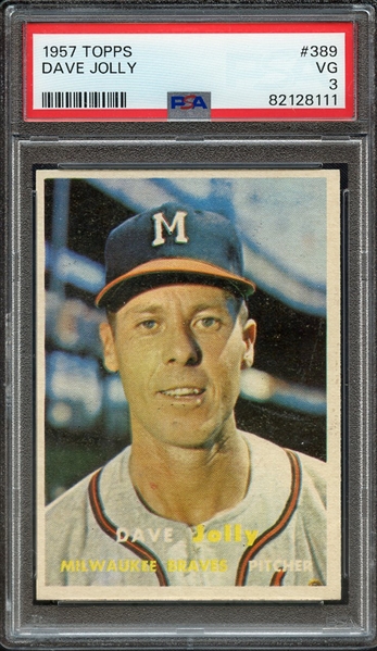 1957 TOPPS 389 DAVE JOLLY PSA VG 3