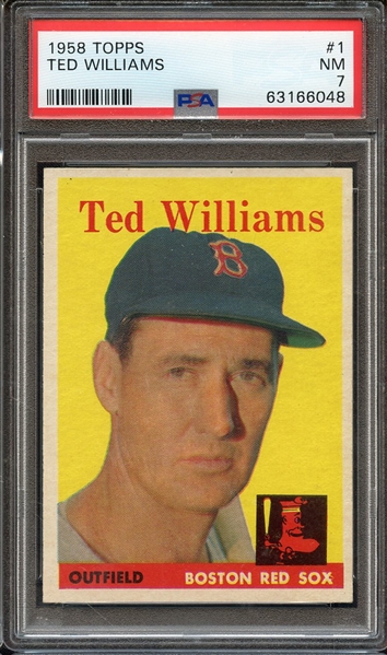 1958 TOPPS 1 TED WILLIAMS PSA NM 7