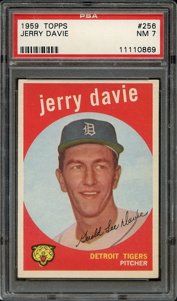 1959 TOPPS 256 JERRY DAVIE PSA NM 7