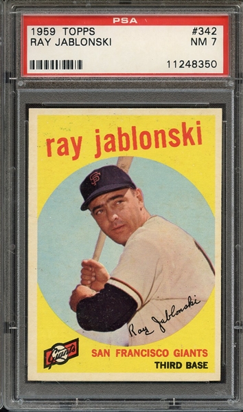 1959 TOPPS 342 RAY JABLONSKI PSA NM 7