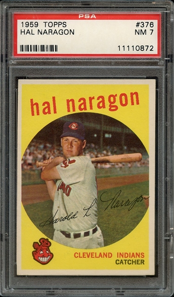 1959 TOPPS 376 HAL NARAGON PSA NM 7