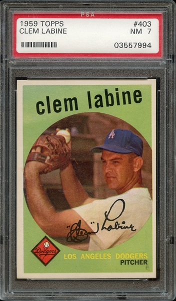 1959 TOPPS 403 CLEM LABINE PSA NM 7