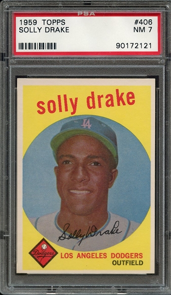 1959 TOPPS 406 SOLLY DRAKE PSA NM 7