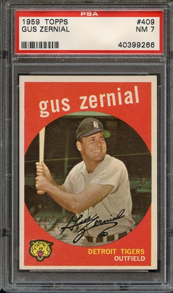 1959 TOPPS 409 GUS ZERNIAL PSA NM 7