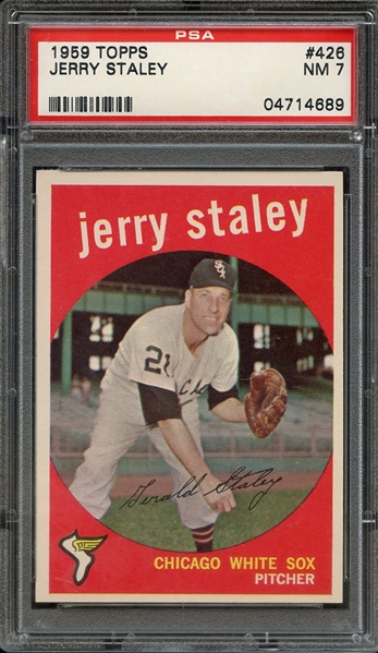 1959 TOPPS 426 JERRY STALEY PSA NM 7