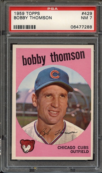 1959 TOPPS 429 BOBBY THOMSON PSA NM 7