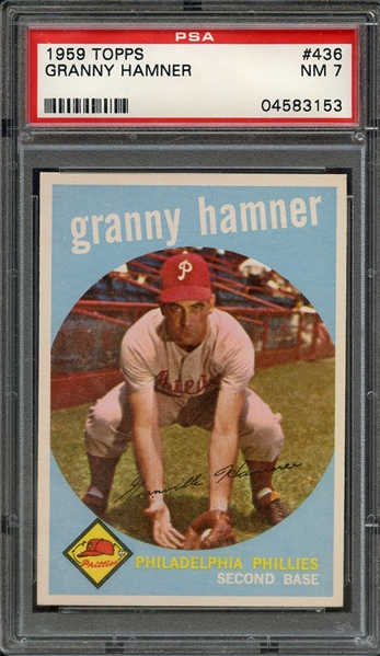 1959 TOPPS 436 GRANNY HAMNER PSA NM 7