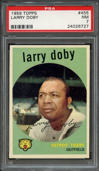 1959 TOPPS 455 LARRY DOBY PSA NM 7