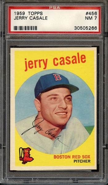 1959 TOPPS 456 JERRY CASALE PSA NM 7