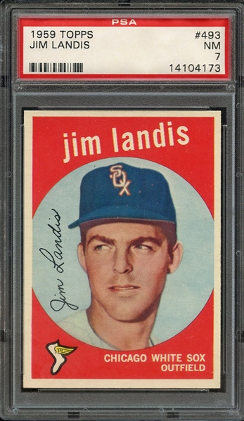 1959 TOPPS 493 JIM LANDIS PSA NM 7