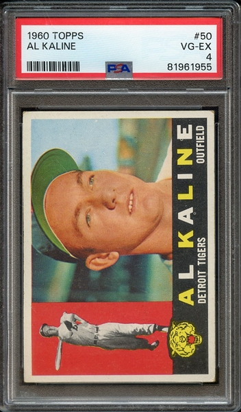 1960 TOPPS 50 AL KALINE PSA VG-EX 4