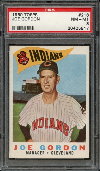 1960 TOPPS 216 JOE GORDON PSA NM-MT 8