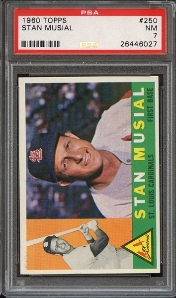 1960 TOPPS 250 STAN MUSIAL PSA NM 7