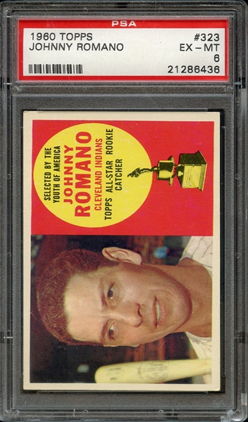 1960 TOPPS 323 JOHNNY ROMANO PSA EX-MT 6