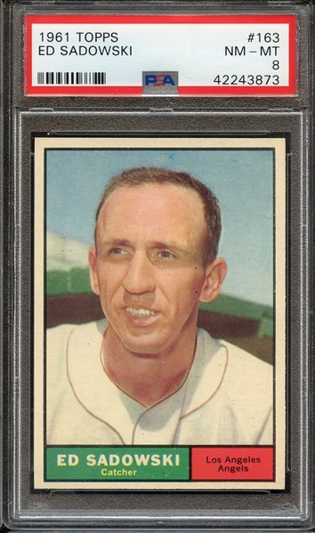 1961 TOPPS 163 ED SADOWSKI PSA NM-MT 8