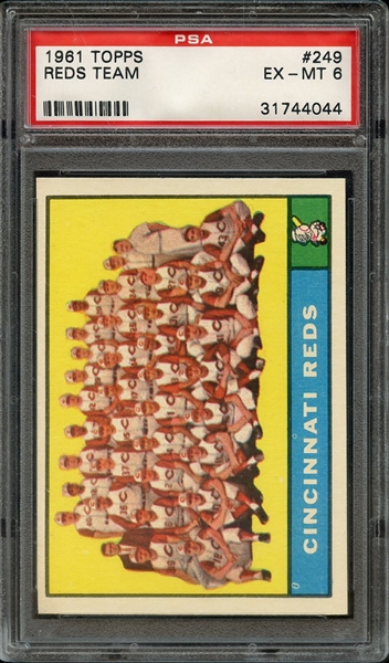 1961 TOPPS 249 REDS TEAM PSA EX-MT 6