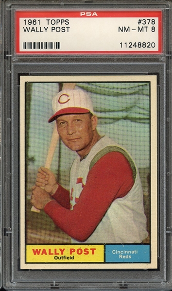 1961 TOPPS 378 WALLY POST PSA NM-MT 8