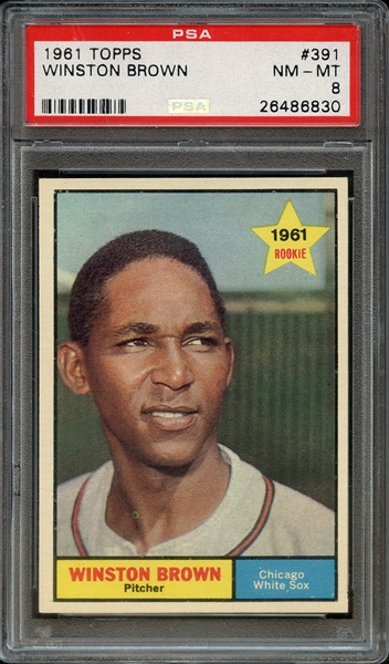 1961 TOPPS 391 WINSTON BROWN PSA NM-MT 8