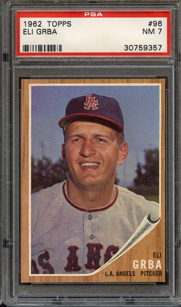 1962 TOPPS 96 ELI GRBA PSA NM 7