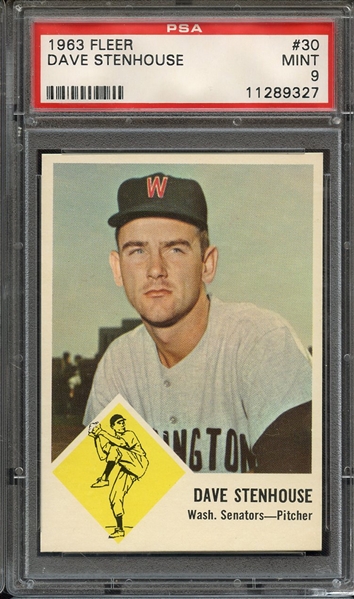 1963 FLEER 30 DAVE STENHOUSE PSA MINT 9