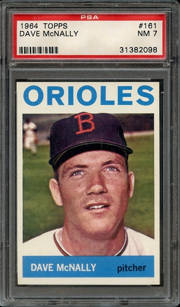 1964 TOPPS 161 DAVE McNALLY PSA NM 7