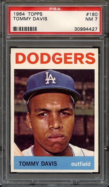 1964 TOPPS 180 TOMMY DAVIS PSA NM 7