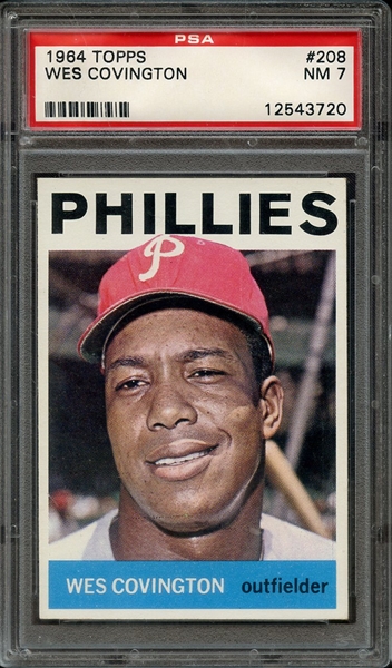 1964 TOPPS 208 WES COVINGTON PSA NM 7