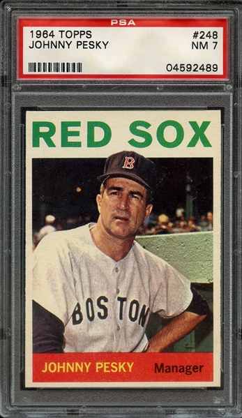 1964 TOPPS 248 JOHNNY PESKY PSA NM 7