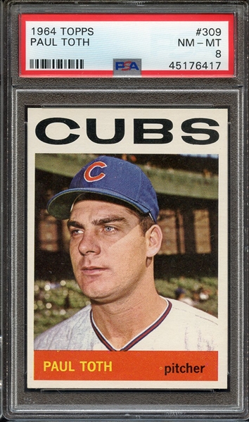 1964 TOPPS 309 PAUL TOTH PSA NM-MT 8