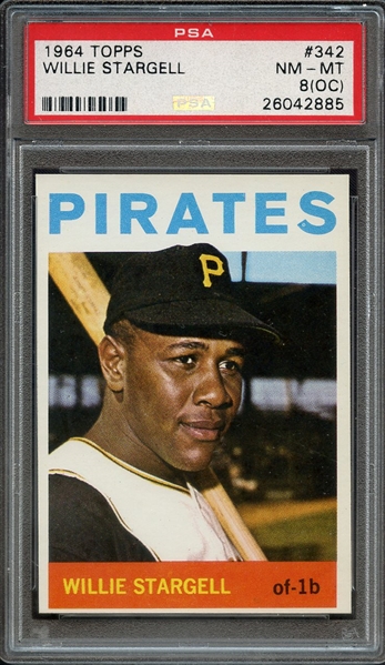 1964 TOPPS 342 WILLIE STARGELL PSA NM-MT 8 (OC)