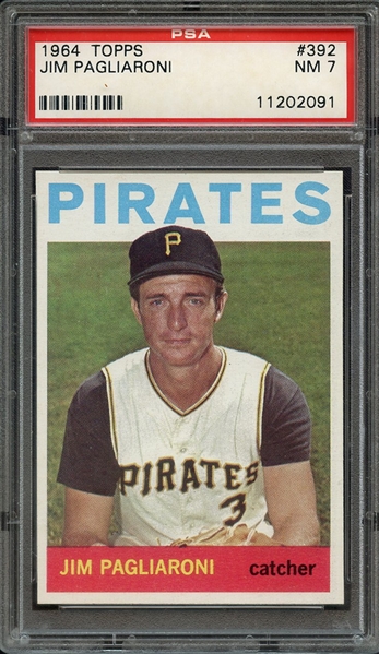 1964 TOPPS 392 JIM PAGLIARONI PSA NM 7