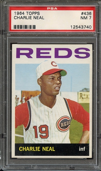 1964 TOPPS 436 CHARLIE NEAL PSA NM 7