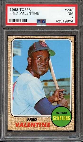 1968 TOPPS 248 FRED VALENTINE PSA NM 7